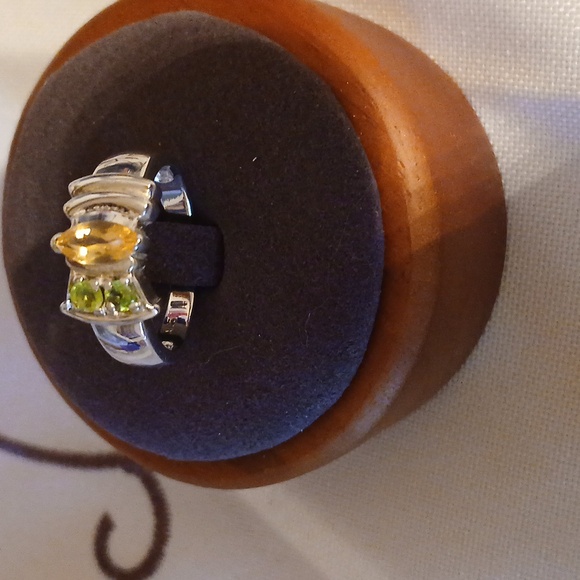 Citrine and Peridot 925 Silver Ring, Size 9 - Picture 3 of 6